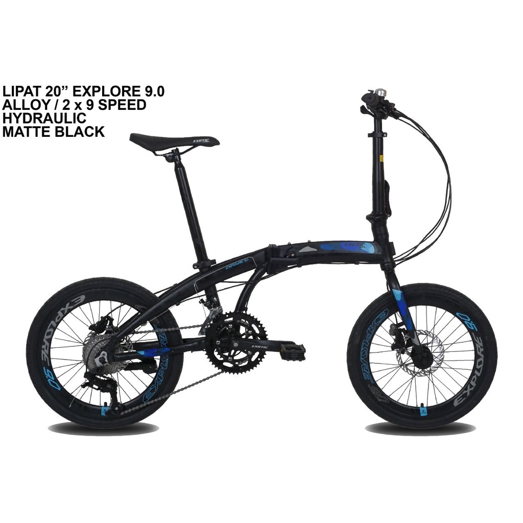 Sepeda Lipat 16 20 inch Exotic Explore 9.0 Alloy 2x9 Speed Hidrolik