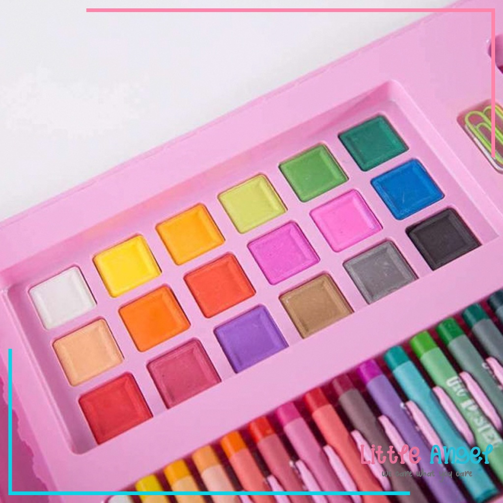 CRAYON ANAK SET 208 Koper Alat Menggambar Mewarnai Mainan Edukasi Bayi Balita Krayon Pastel Set Lengkap Aman Pensil Warna