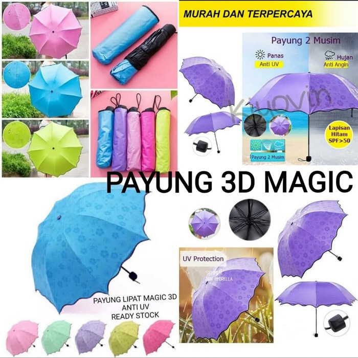 Payung 3D Magic Lipat Ekonomis Motif Payung Ajaib