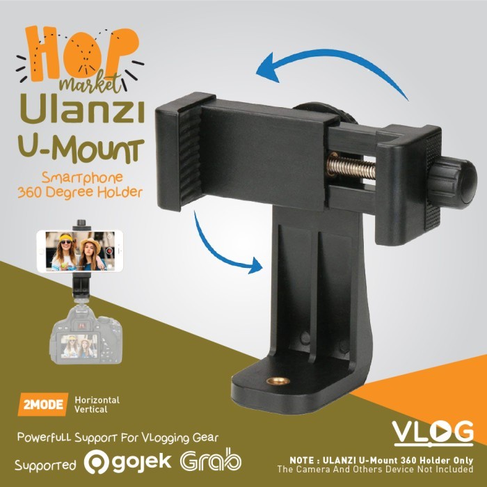 Ulanzi Holder Tripod U Mount Horizontal Vertical 360 Smartphone Hp