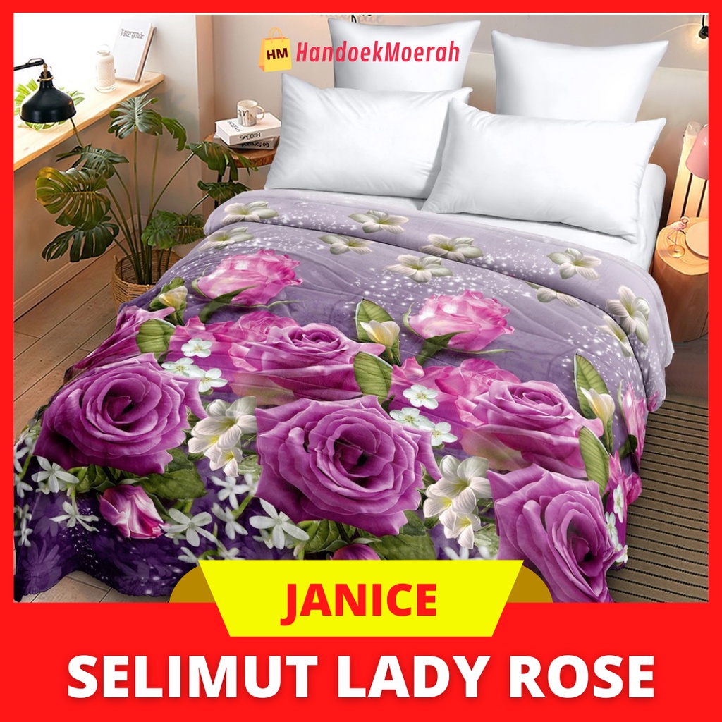 Selimut LADY ROSE Bulu Halus Murah / Blanket Anti Luntur Motif Janice 160x200