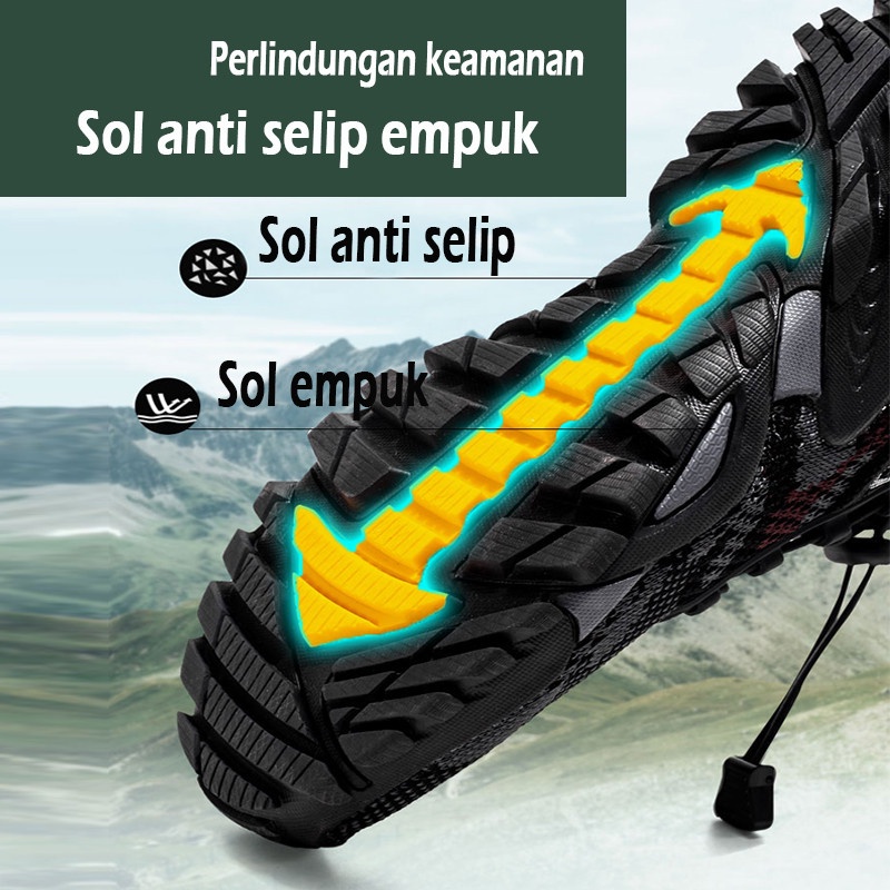 Kitleler Sepatu Hiking Pria Sepatu Olahraga Outdoor Sepatu Gunung Adventure Anti Slip(SPORTUREDO) COD GRATIS ONGKIR