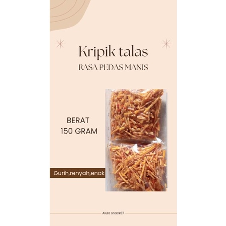 

kripik busil/talas/jonowari berat 150gram rasa pedas manis