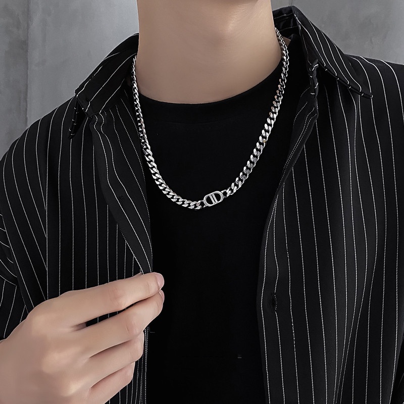 Kalung Bahan Titanium Steel Gaya Hip Hop Untuk Pria