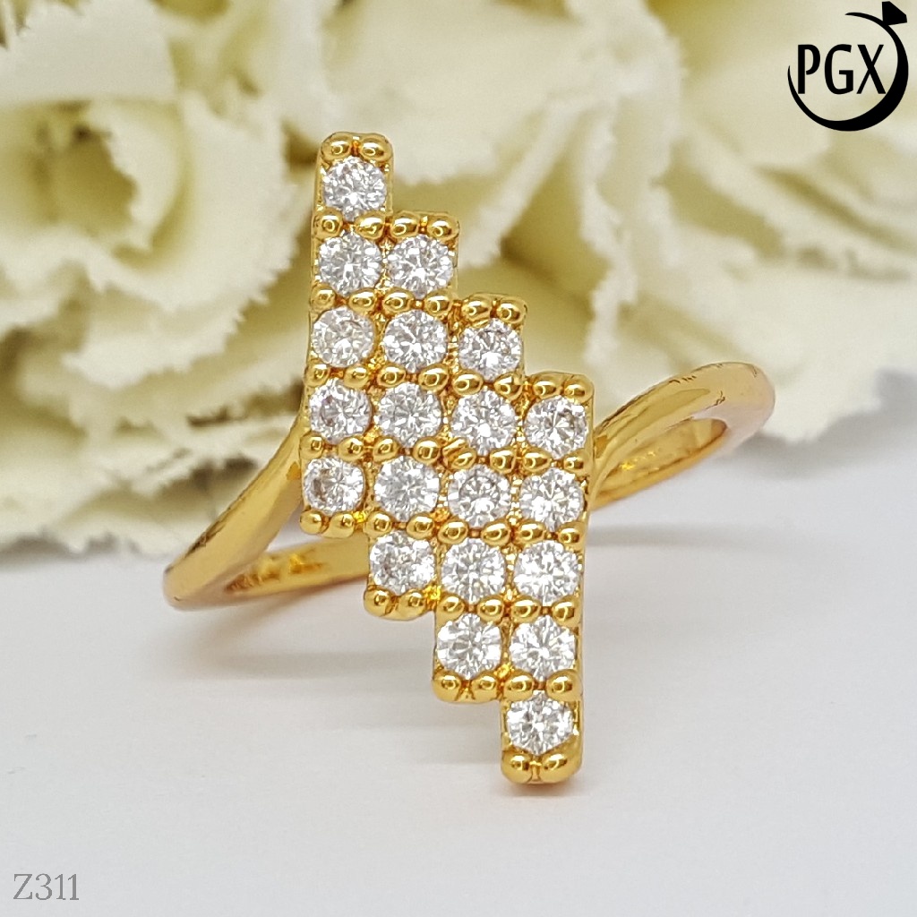 PGX Cincin Xuping Wanita Perhiasan Lapis Emas Aksesoris Fashion Premium - Z311