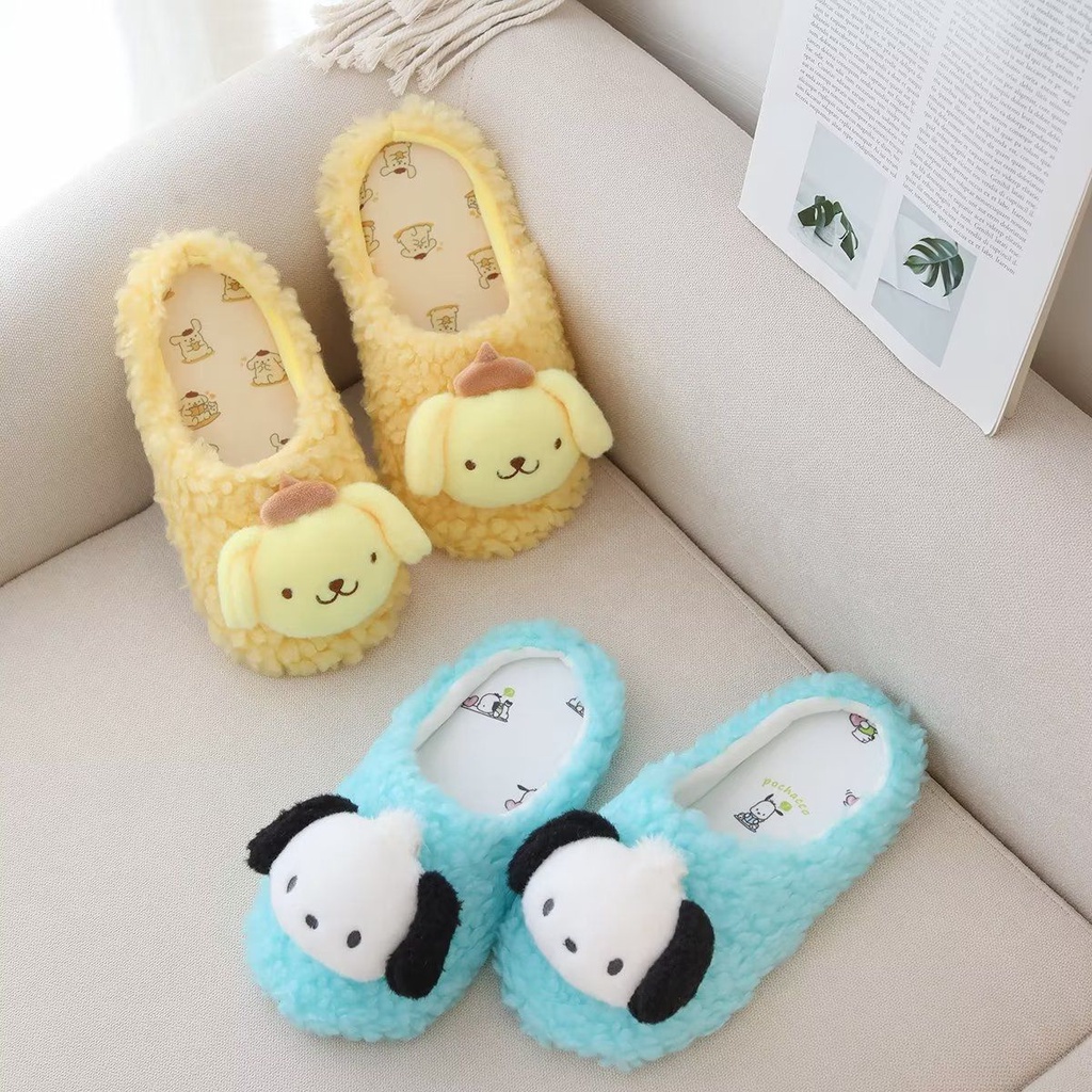 SANDAL RUMAH CINNAMOROLL MELODY KUROMI HELLO KITTY POCHACCO DOG POMPOMPURIN SEPATU KAMAR RUANGAN IMPOR LEMBUT