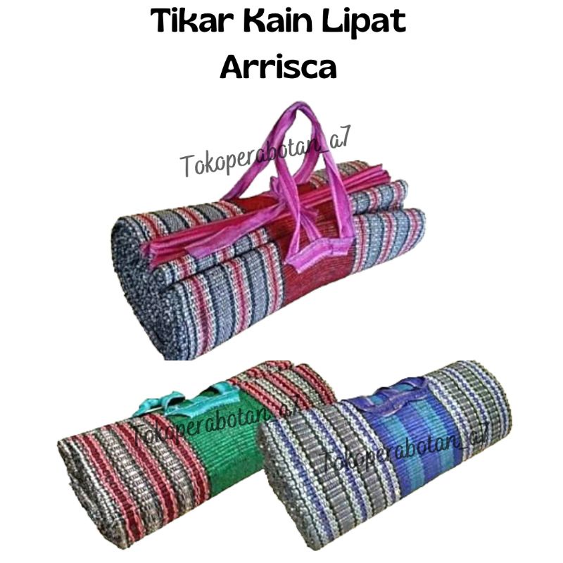 Tikar lipat kain arrisca/karpet lantai/tikar kain/tikar tas/karpet kain lipat/karpet piknik/tikar pi
