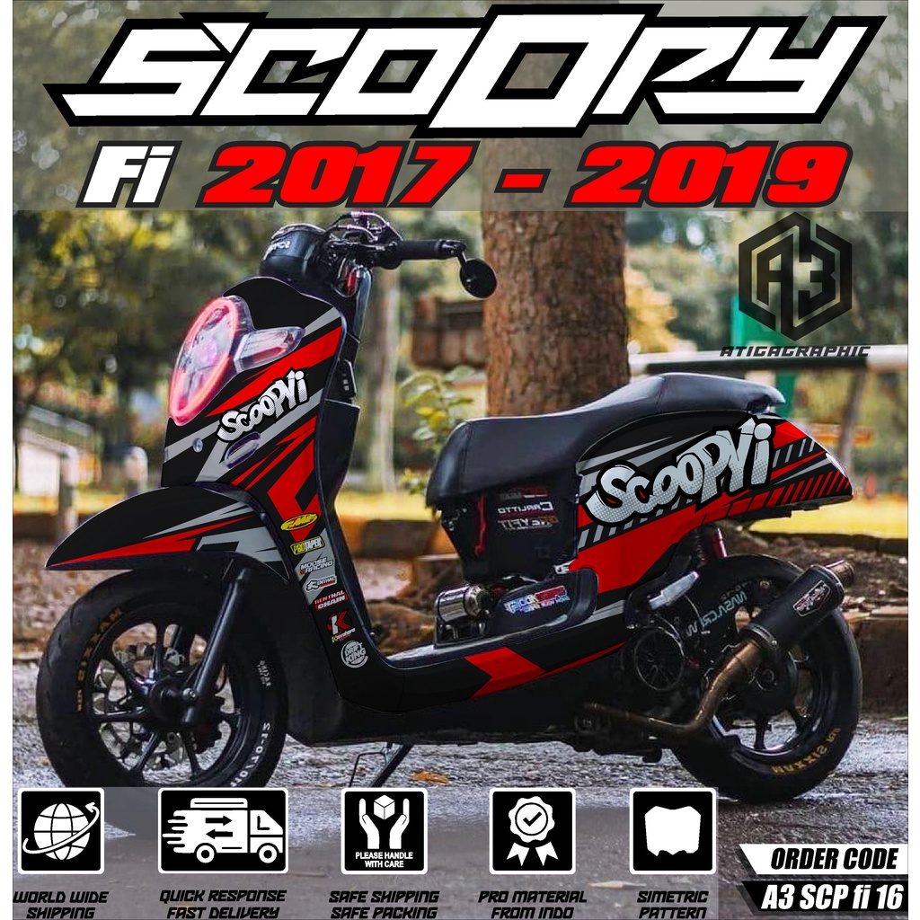 Decal Sticker Scoopy 2017 2018 2019 2020 decal scoopy full body Full Blok Sticker Scoopy Dekal New F