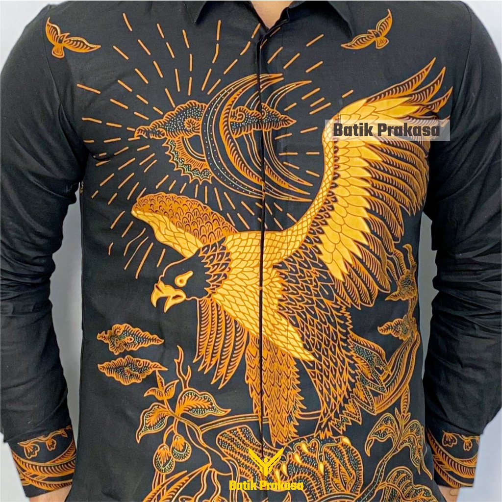Kemeja Batik Prakasa Motif Mahendra Lingapandi Slimfit Lengan Panjang Batik Solo