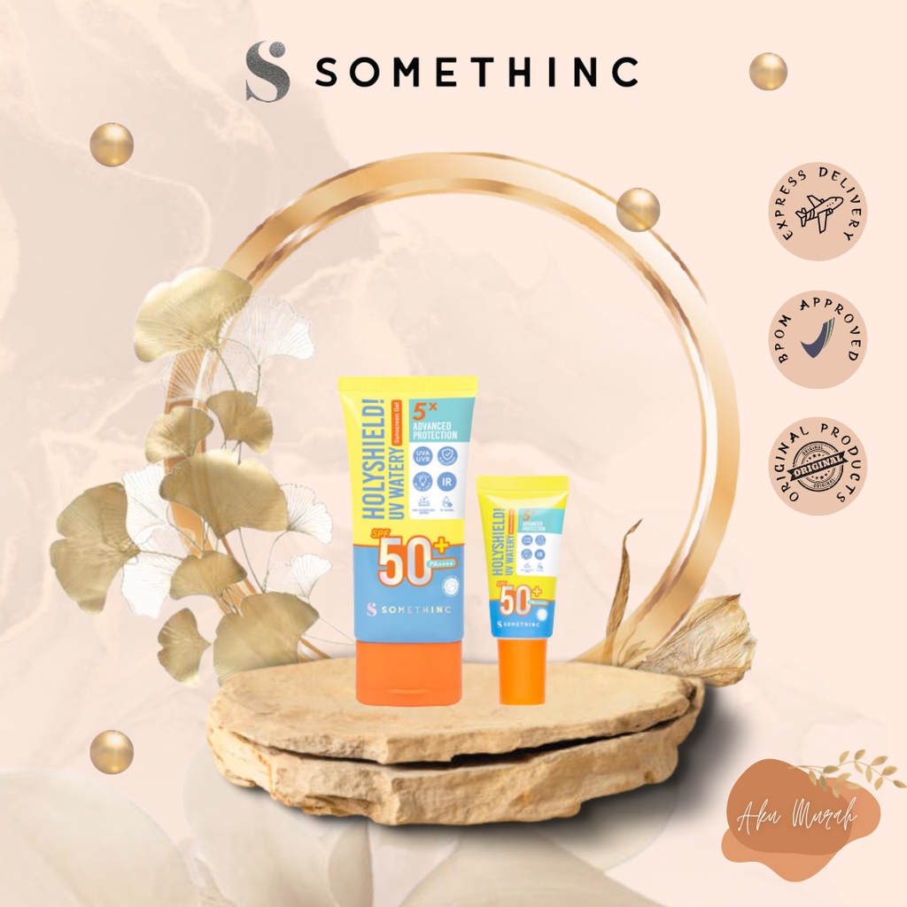 ✨ AKU MURAH ✨ SOMETHINC Holyshield! UV Watery Sunscreen Gel SPF 50+ PA++++ / Sunscreen Sensasi Salju