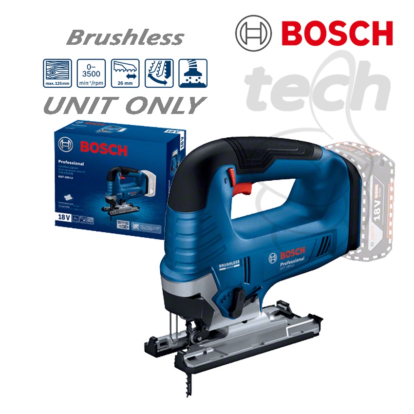 Mesin Gergaji Cordless Jigsaw Baterai Bosch GST 185-Li - Unit Only - Brushless