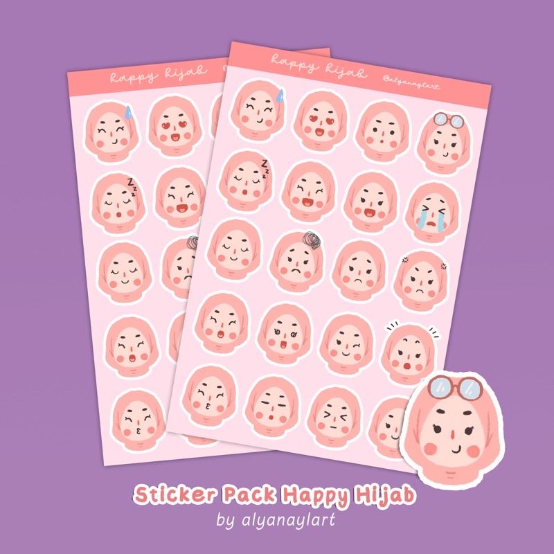 

Sticker Pack Happy Hijab by alyanaylart