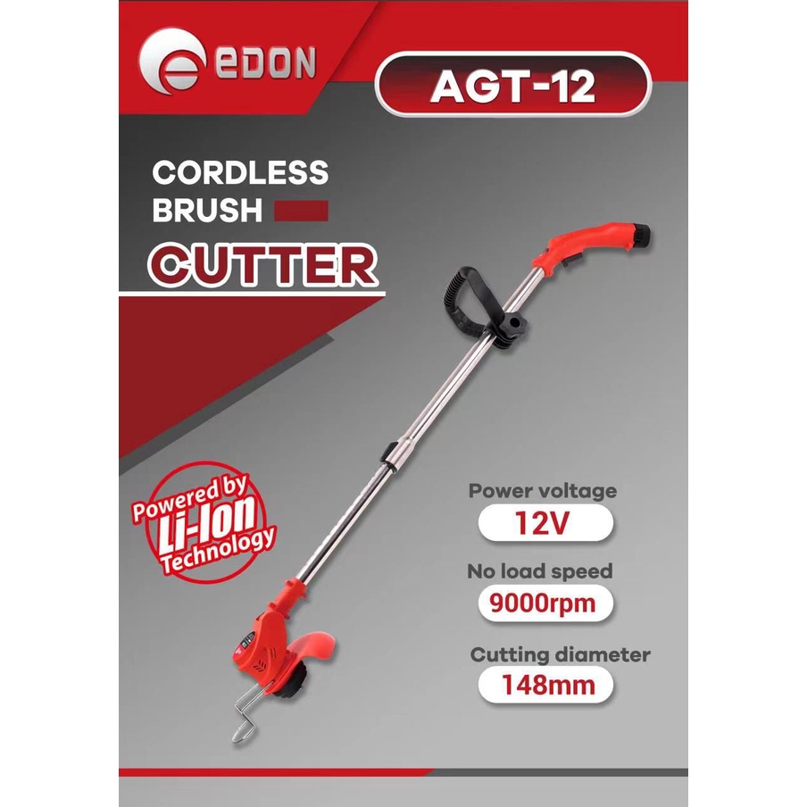 EDON MESIN Potong Rumput AGT-12 EDON AGT-12 MESIN POTONG RUMPUT 2 BATERAI Cordless Pemotong Rumput 1