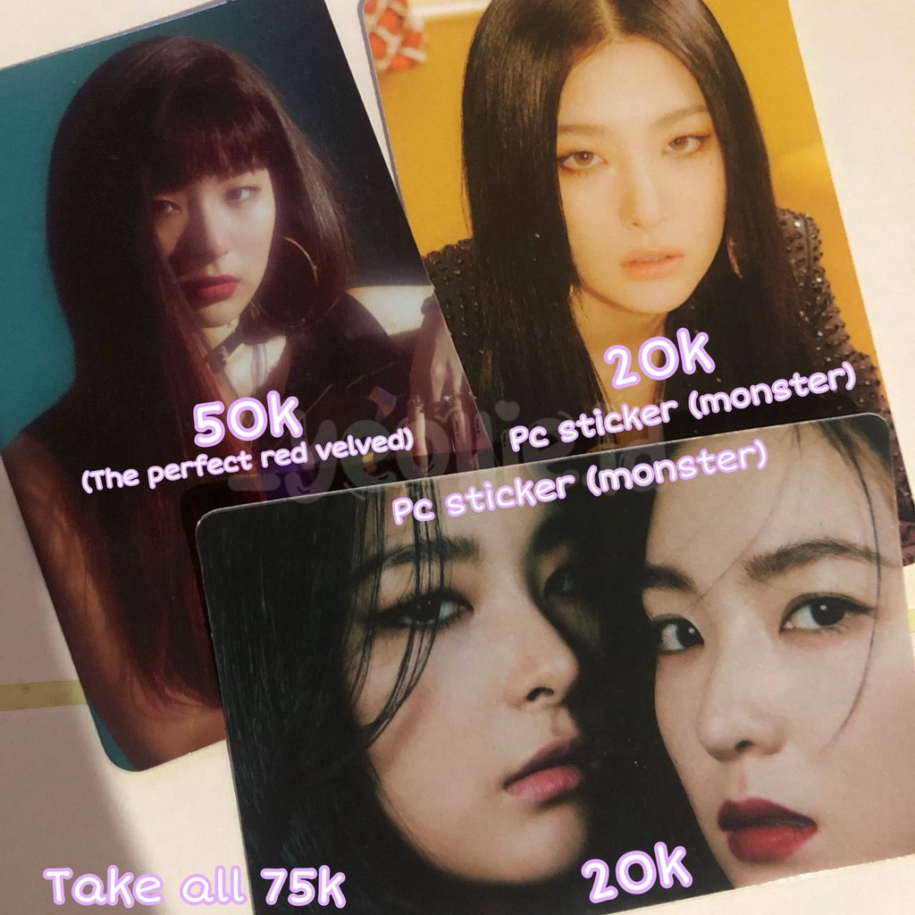 [OFFICIAL READY STOCK] PHOTOCARD KIHNO THE PERFECT RED VELVET PC STICKER IRENE SEULGI MONSTER
