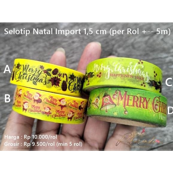 

NATL-70 : Selotip Import Motif Natal (per Rol)