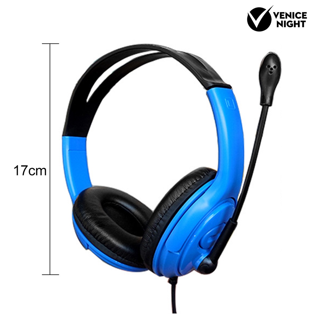 (VNEP) (Berkabel) 3.5mm Universal Headphone Head-mounted Gaming Headset dengan High Clarity Microphone untuk Komputer