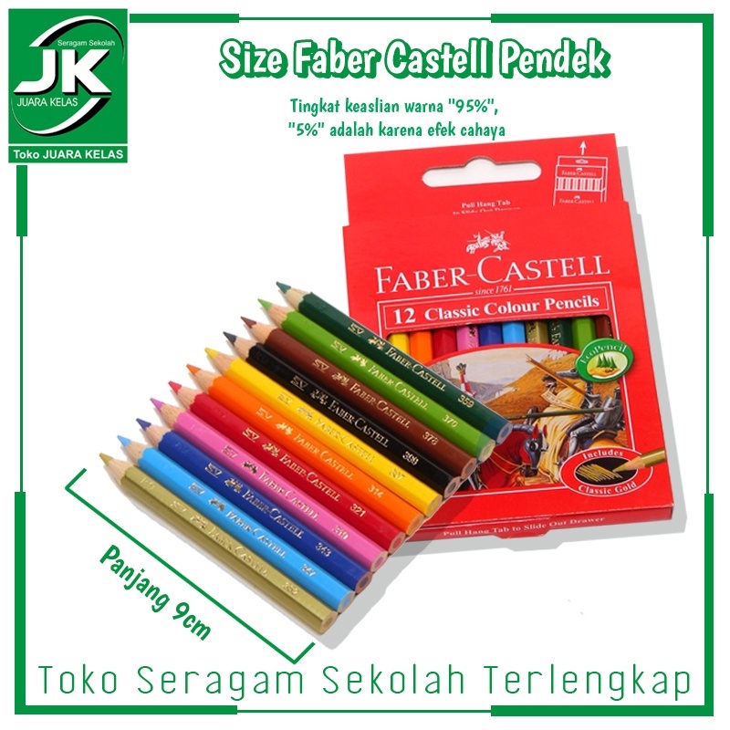 

[Toko Juara Kelas] Pensil Warna Faber Castell Classic Colour Pencils 12W - Pensil Warna Faber Castell 12 warna pendek classic (1 set 12 warna)