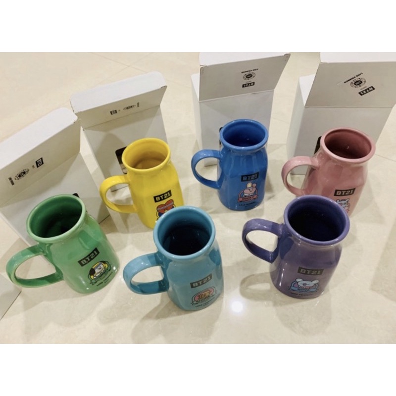 Mug keramik kecil lucu milk life BT21 Line friends murah lucu unik diskon