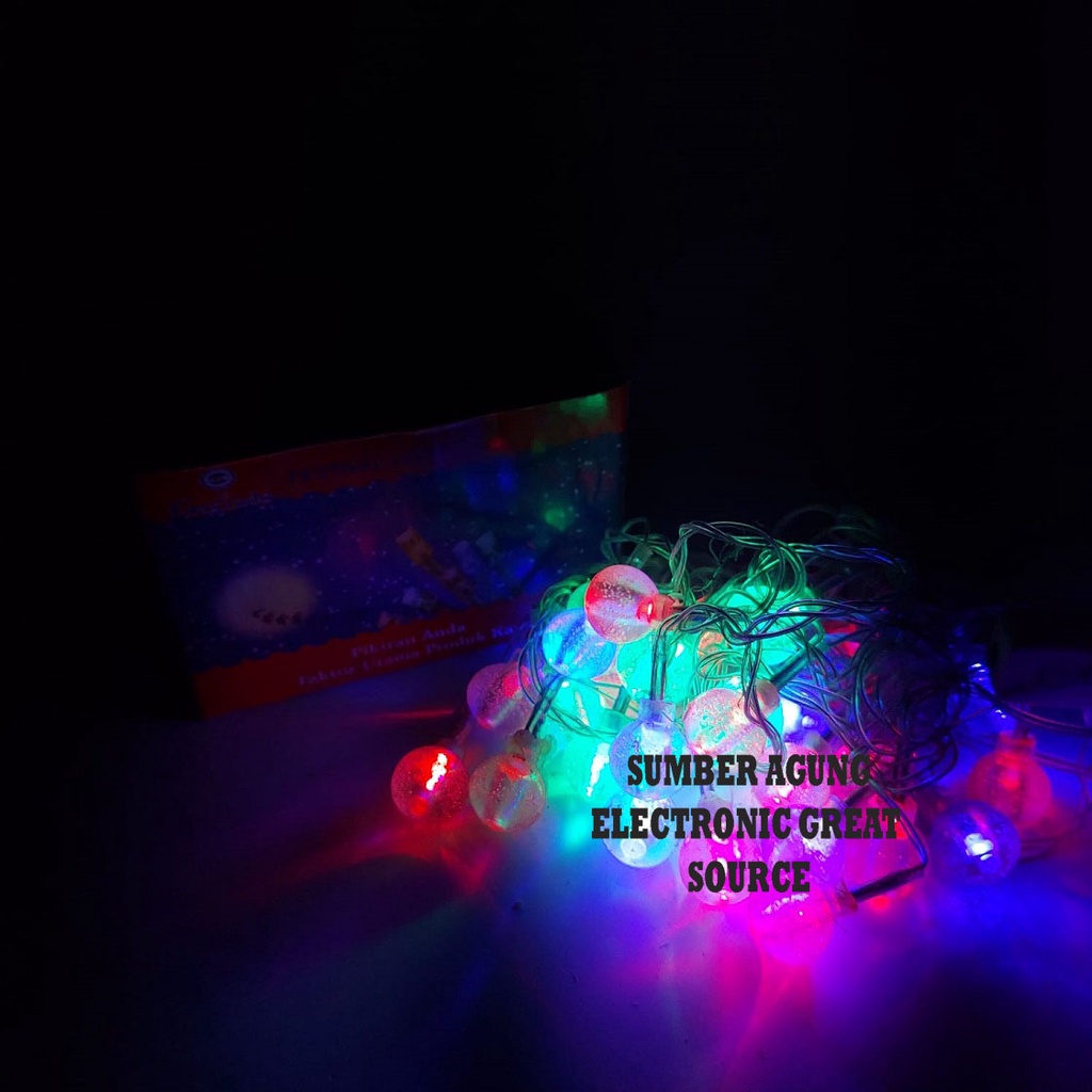 Gaxindon Lampu Hias Tumblr Bola Kristal Bening Cantik Warna Warni