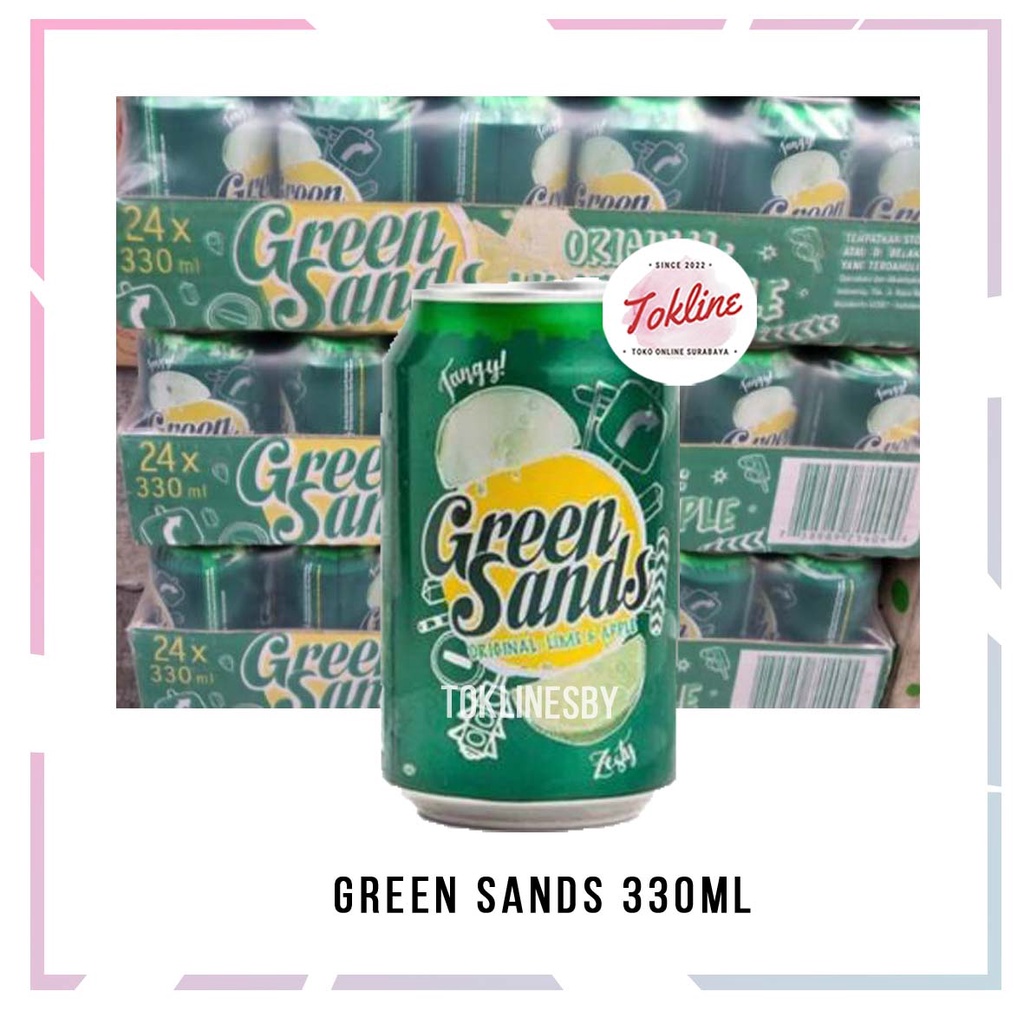 

[ 1 KARTON ISI 24 PCS ] GREEN SANDS ORIGINAL LIME & APPLE 330ML