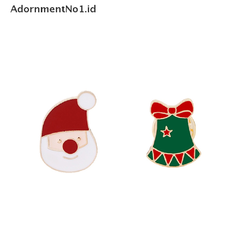 Bros Pin Enamel Desain Kartun Santa Claus Pohon Natal Lonceng No1 Untuk Hadiah