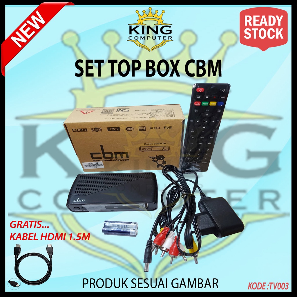 SET TO BOX DIGITAL TV DIGITAL CBM CBM81TH GRATIS KABEL HDMI TV BOX