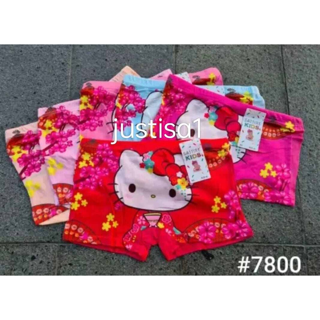 GROSIR 6 PCS CD BOXER ANAK PEREMPUAN KARAKTER LUCU HELLO KITTY TERMURAH..SEMPAK ANAK CEWE