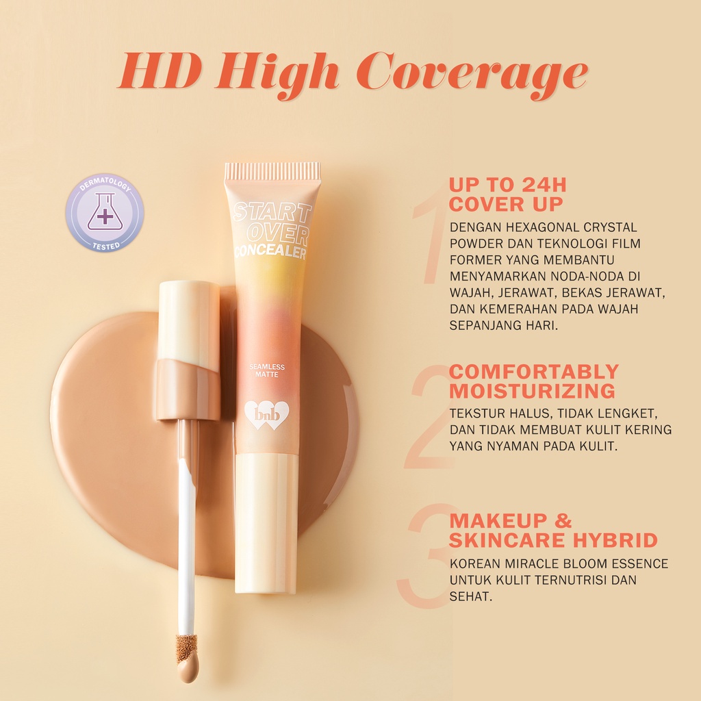 BNB Barenbliss Korean Bloomatte Start Over Concealer「Full Converage | Tahan Lama 24 Jam」