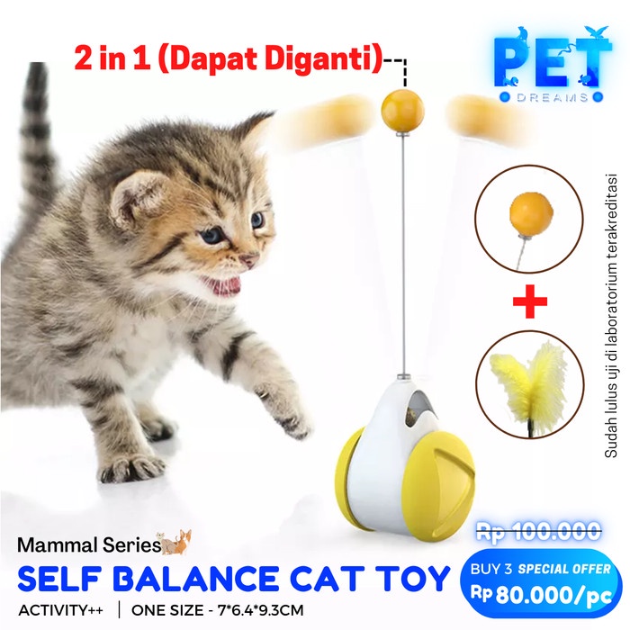 MAINAN KUCING BULU BOLA TONGKAT PANCINGAN CATNIP GERAK CAT TEASER TOY