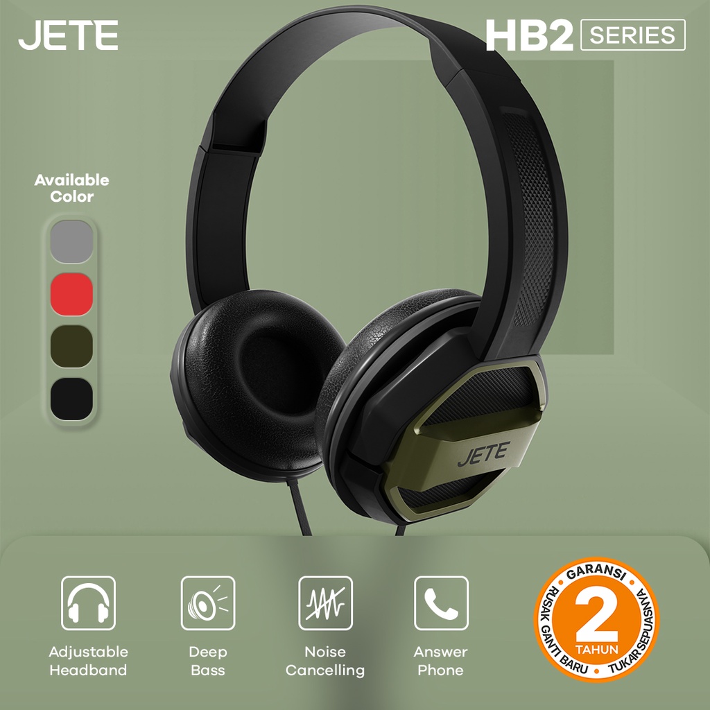 Headset Headphone JETE HB2 Noise Cancelling - Garansi 2 Tahun