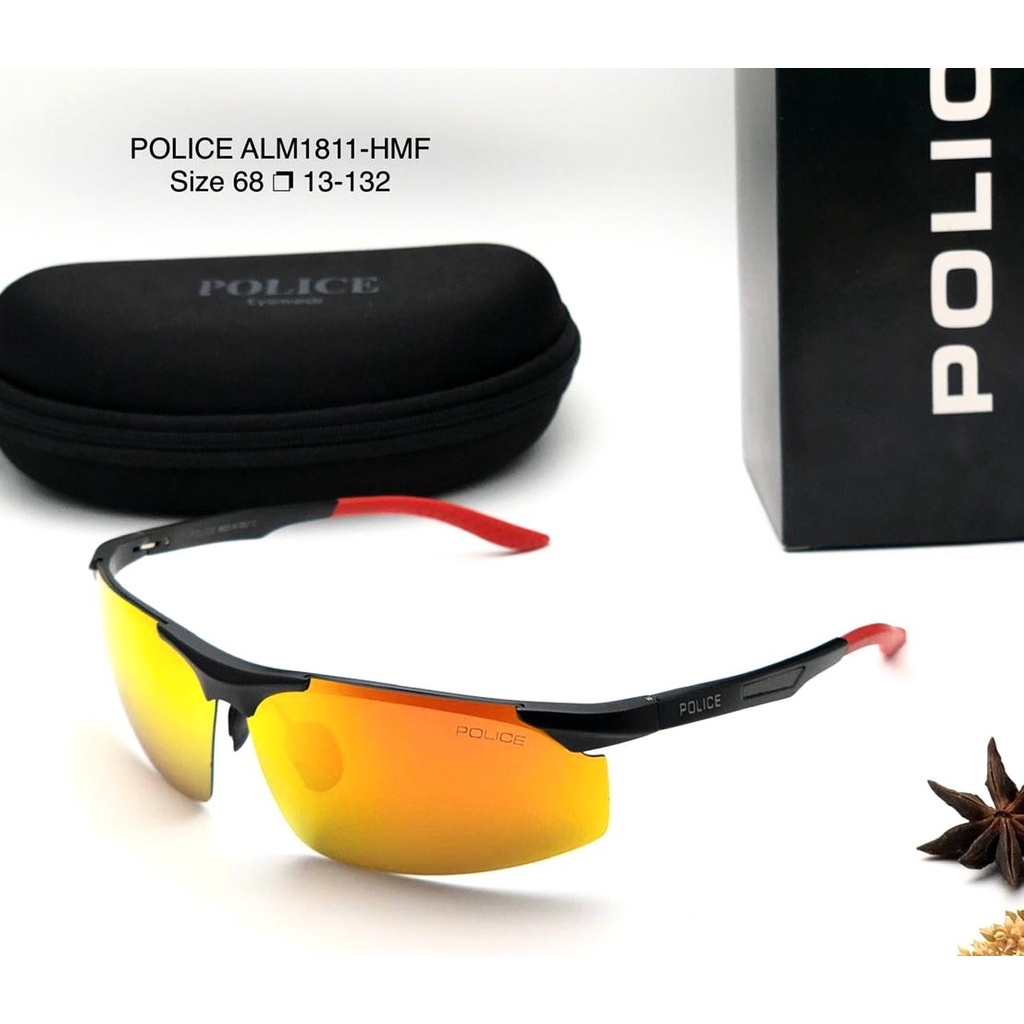 KACAMATA PRIA SPORT FASHION SUNGLASESS POLICE 1811 GAYA FASHION LENSA POLARIZED UV 400 FREME GAGANG 