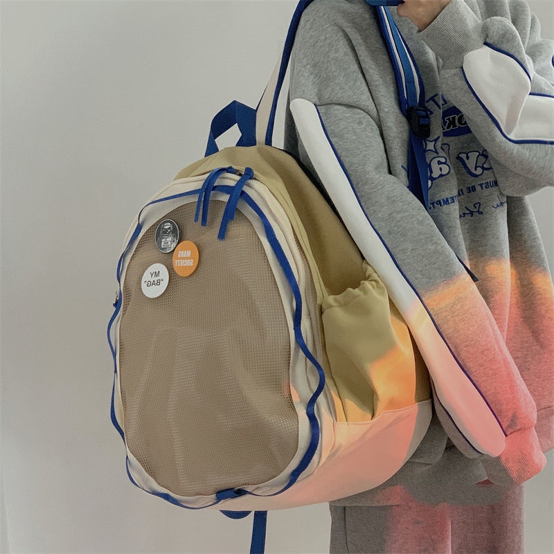 tas sekolah aesthetic ransel mini import sera✿✿Jepang ins niche desain rasa asli tas sekolah wanita kapasitas sera✿✿Jepang ins niche desain rasa asli tas sekolah wanita kapasitas besar kasual mahasiswa ransel pria retro ransel pasang