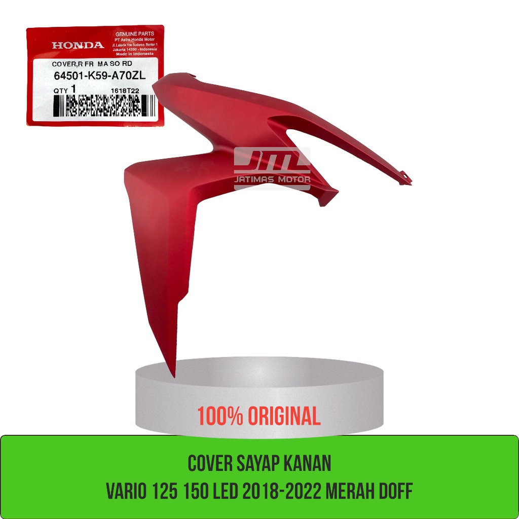 Cover sayap kanan kiri vario 125 150 LED 2018-2022 merah doff 64501-K59-A70ZL 64601-K59-A70ZL