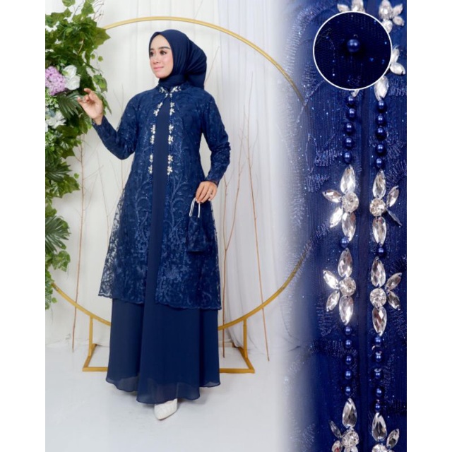 GAMIS CINDERELLA // BAHAN TILLE BORDIR MUTIARA MIX CERUTY // BAJU PESTA // KEBAYA MODERN // KEBAYA WISUDA // By Novie