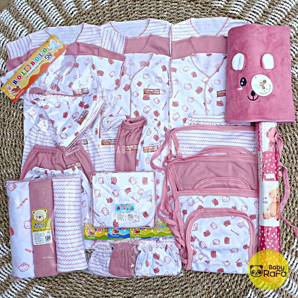 50 PCS Paket Hemat Komplit Baju Bayi Baru Lahir Paket Hemat Baby Paket Komplit Bayi Baru Lahir Serian Pink Dusty