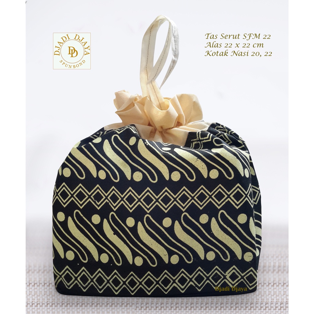 

Tas Hajatan Goodie Bag Serut 22 Batik SFM Cream Hitam