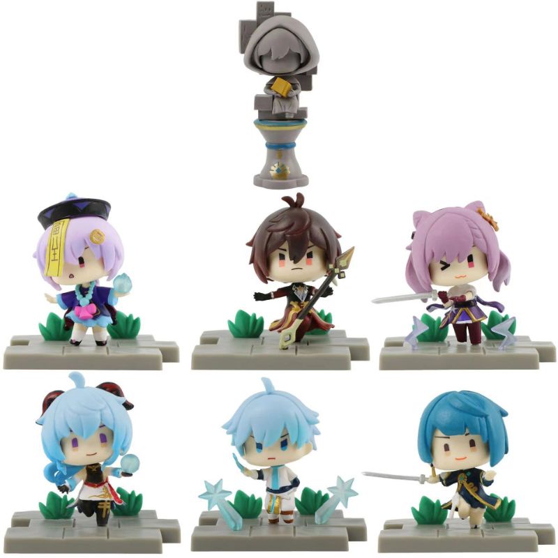 Mainan Figure Anime Genshin Impact Battlefield Heroes Liyue Miniatur Topper Koleksi Kado