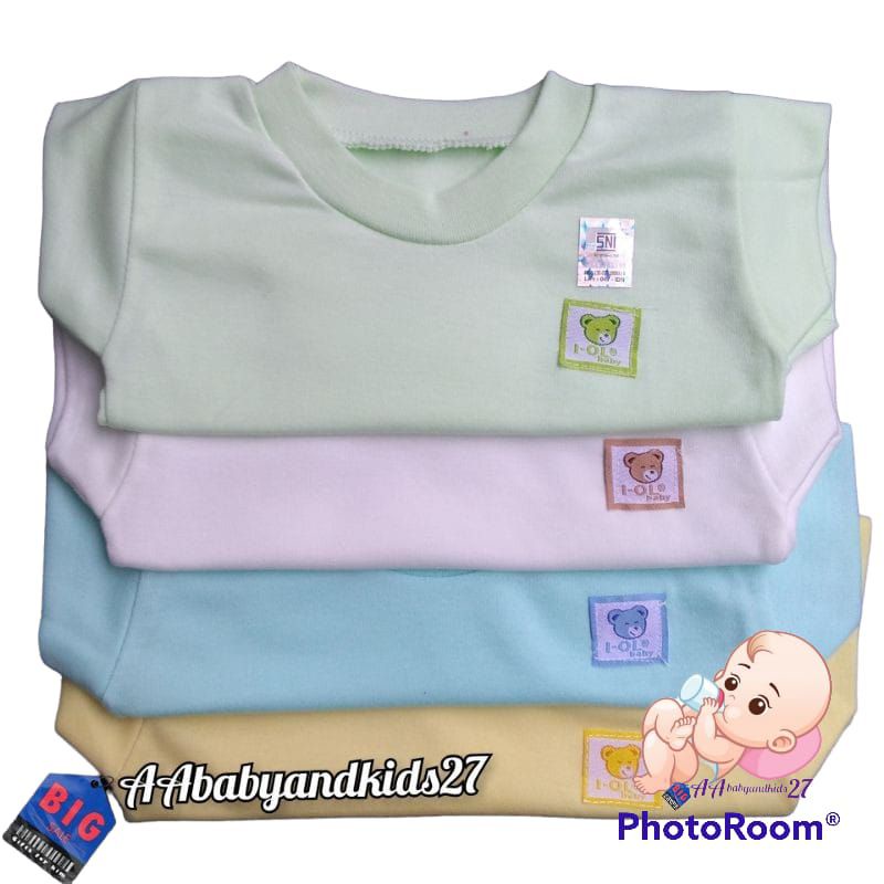 Harga Untuk 4PC Kaos Oblong Bayi Iol Polos Label Ukuran S M L XL SNI HIGHT QUALITY