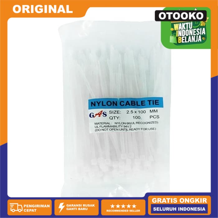 Cable Ties Kabel Ties Tie Pendek 2.5x100MM Pengikat SerbaGuna 100pcs