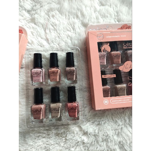 Medan Termurah Packaging isi 6 BPOM Kutek Nail Polish Set Seri Nude - Cat Kuku Salsa set 6pcs