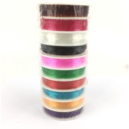 Benang Senar Karet Warna-Warni Harga/Roll Uk 0.6-0.8-1.0