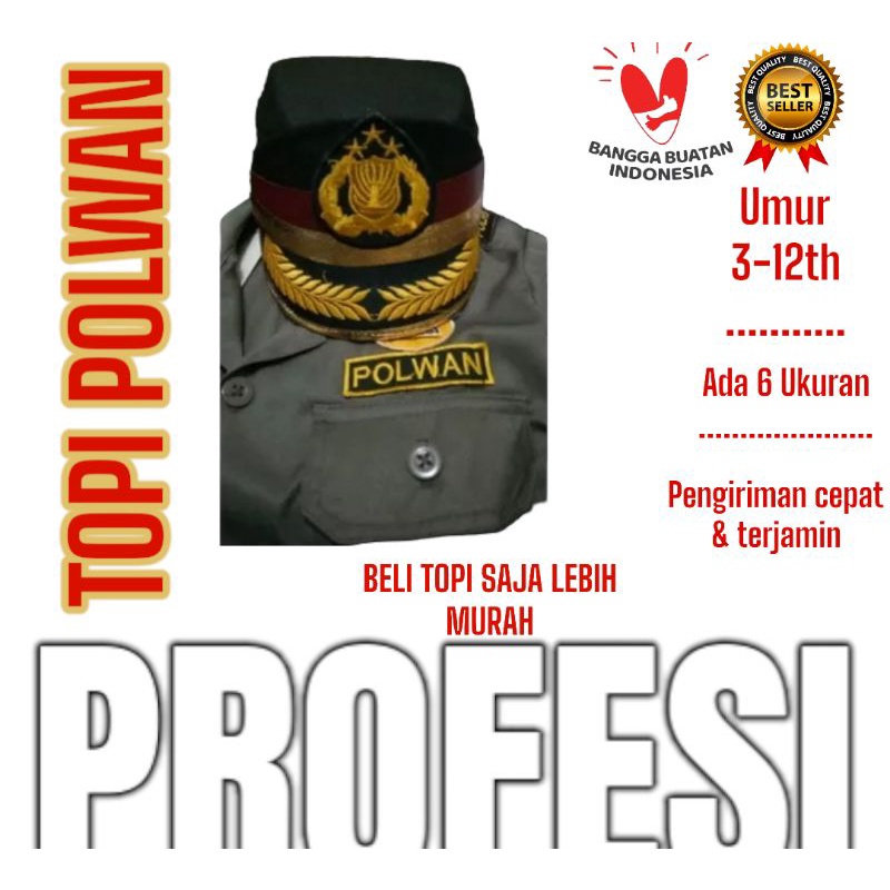 Seragam topi polwan anak
