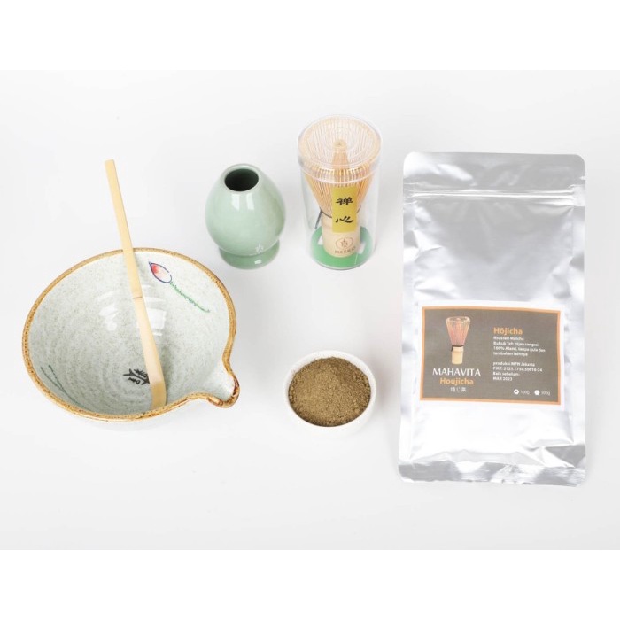 

JAPANESE TEA CEREMONY SET CHASEN+ CHAWAN+ SPOON+ STAND+ MATCHA PILIHAN