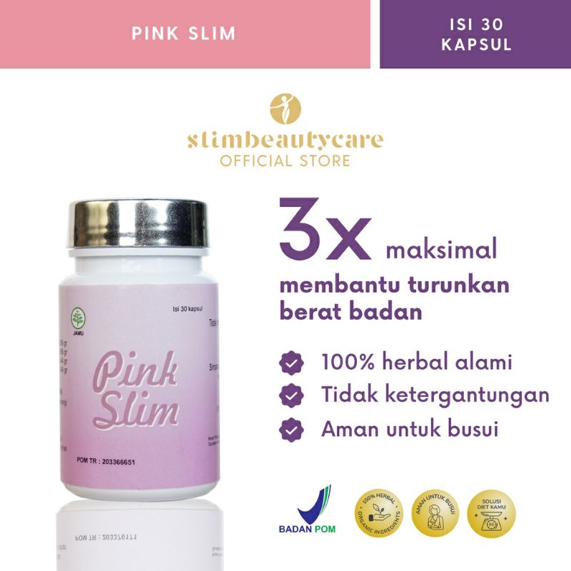 PINK SLIM ISI 30 KAPSUL (SLIMMING/ DIET CAPSULE PELANGSING HERBAL) BPOM