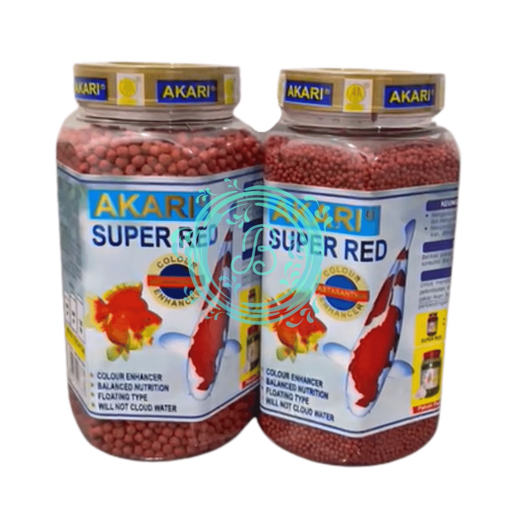 Akari Super Red 300 Gram Pakan Floating Ikan Koi Koki Gold Fish Toples 300g 300gr