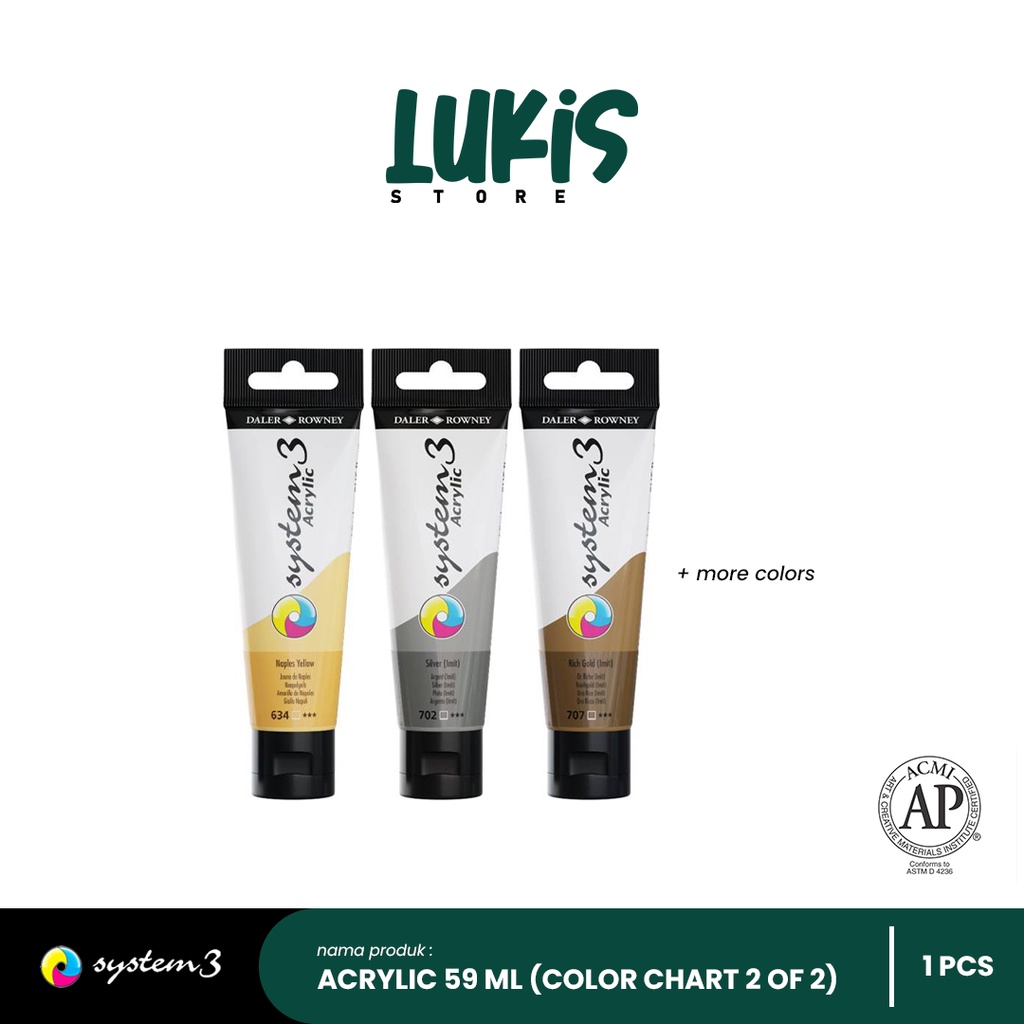 

Cat Akrilik SYSTEM3 Acrylic 59 ml (Color Chart 2 of 2 )