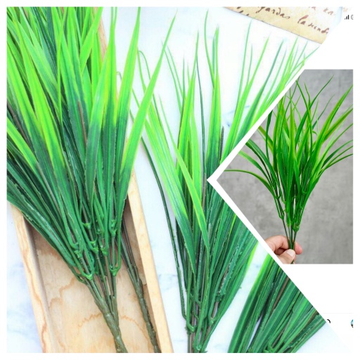 1 Lusin Daun Padi Rumput Sintetis Artificial