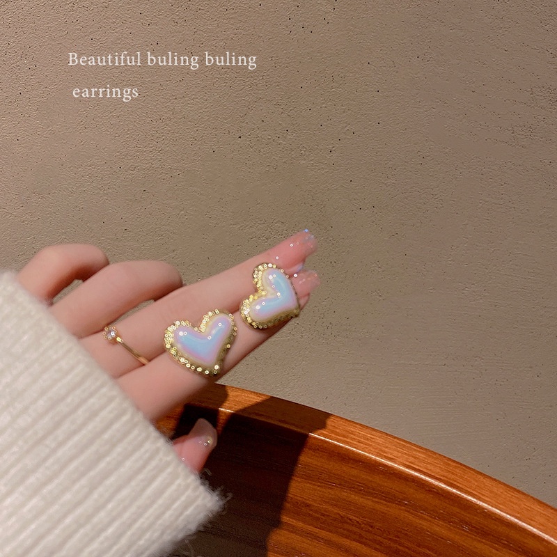 IFYOU Anting Stud Bentuk Hati Aksen Mutiara Gaya Vintage Untuk Wanita