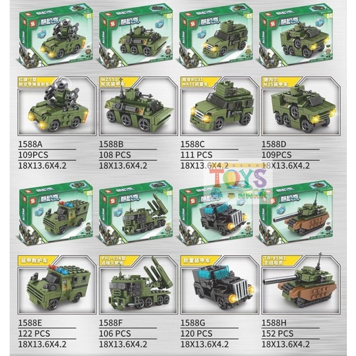 Mainan Brick Mobil Tank 8 in 1 - SY1588