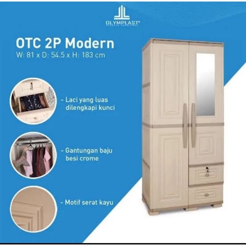 lemari pakaian 2 pintu otc 2p modern olymplast